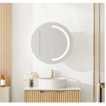 Athena 600mm LED Round Wall-Hung Shaving Cabinet - Single Door